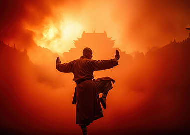 Shaolin Monk Martial Arts Stance