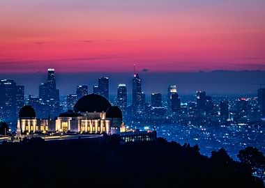 griffith observatory and los angeles skyline