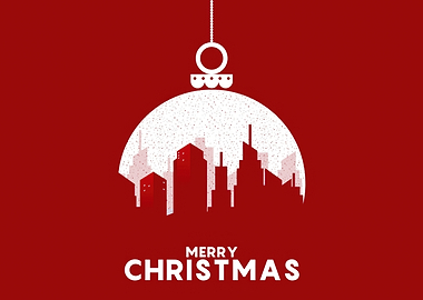 Merry Christmas Cityscape Ornament