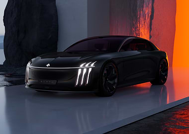 Sleek Black Car Concept Design