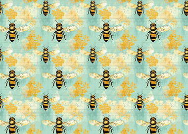 Bees and Flowers Pattern