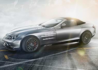 Silver Mercedes-Benz SLR McLaren Roadster