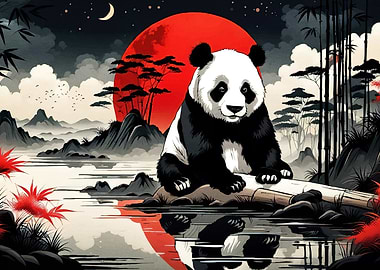 Panda Asian Landscape