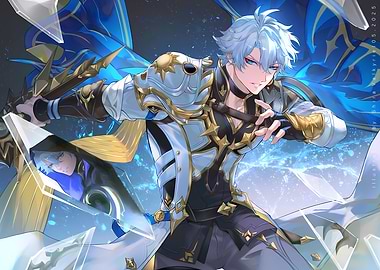 Blue and Gold Accents