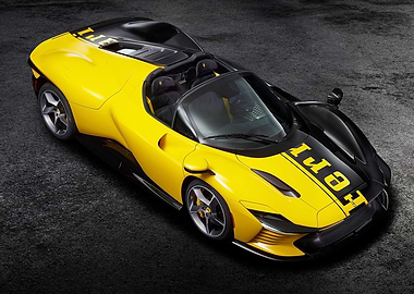 Yellow and Black Ferrari Daytona SP9