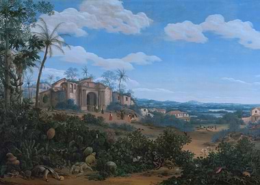 Brazilian Landscape with Ruins and Figures