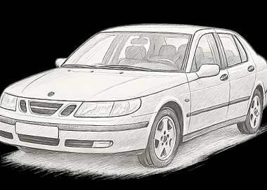 Saab 9-5 Sedan Sketch