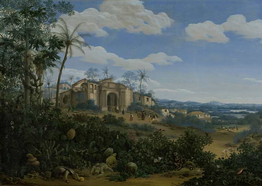 Tropical Landscape with Ruins and Figures