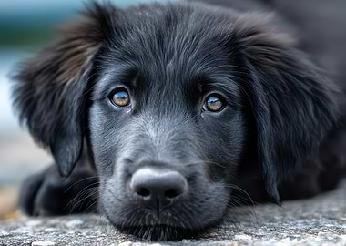 Close-up of a Black Puppy