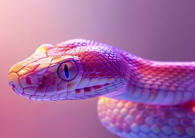 Close-up of a Colorful Snake