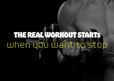 workout motivation with dumbbell