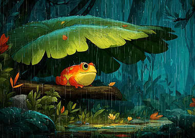 Frog in the Rain