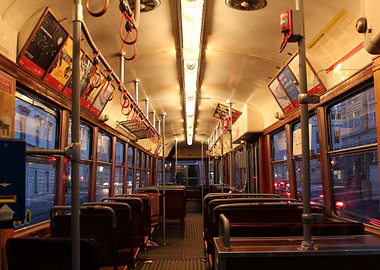 Historic Vienna tram interior