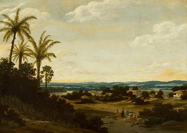 Tropical Landscape Painting with Figures
