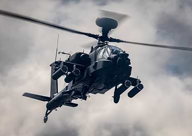 Apache Helicopter in Flight