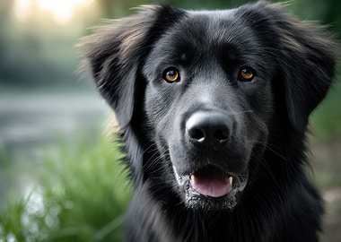 Portrait of a black dog