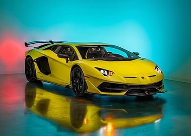 Yellow Lamborghini Aventador Studio Shot