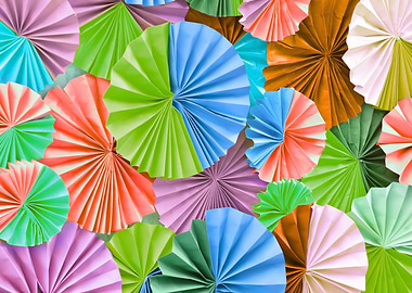 Colorful Paper Fan Decorations