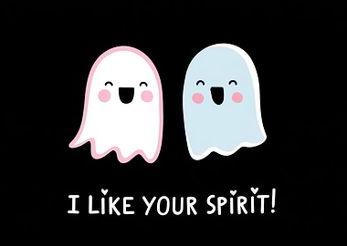 Cute Ghosts with 'I Like Your Spirit!'
