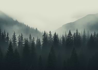 Misty Forest Landscape