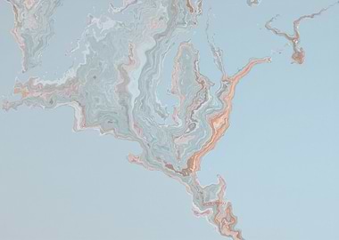 Abstract Fluid Art in Blue and Copper