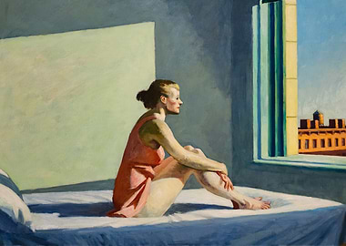 Woman in Sunlit Room Painting