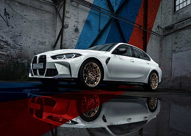 White BMW M3 with Bronze Wheels