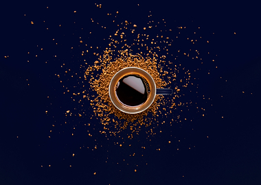 Coffee Cup with Coffee Granules
