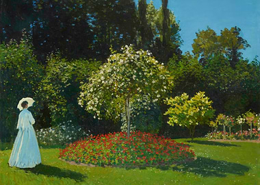 Woman with Parasol in a Garden