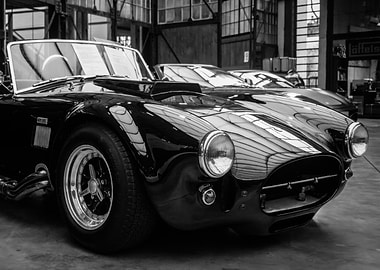 Black and White Classic Car Showcase