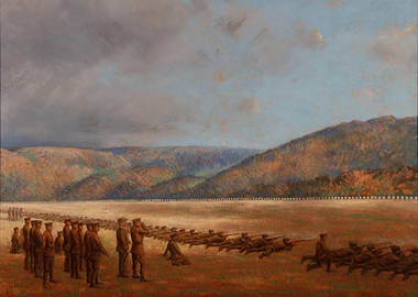 Military Training Landscape Painting