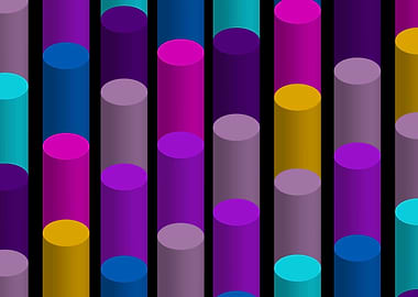 Colorful Cylinders Abstract Pattern