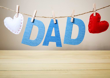 Father's Day Decoration with Hearts and Letters