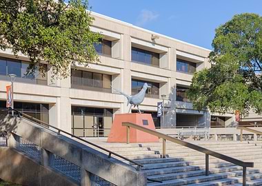 UTSA campus with Roadrunner statue