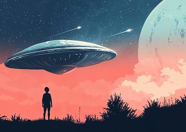 UFO Encounter at Dusk