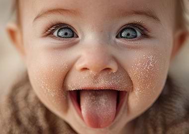 Baby with Tongue Out Close-Up