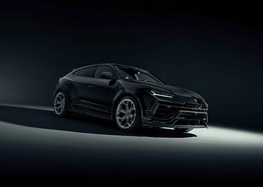 Black Lamborghini Urus on Dark Background