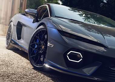 Sleek Lamborghini Sports Car Close-Up