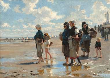 Beach Scene with Figures