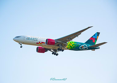 BOEING 777f Yun Express Cargo Plane in Flight