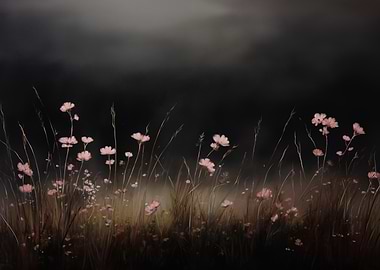 Floral Field at Night