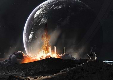 Space Station Launch on Alien Planet