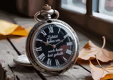 Vintage Pocket Watch with German Text