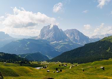 Mountain Landscape with Green Meadow - Italy