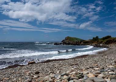 Corsica Beach with Waves and Blue Sky