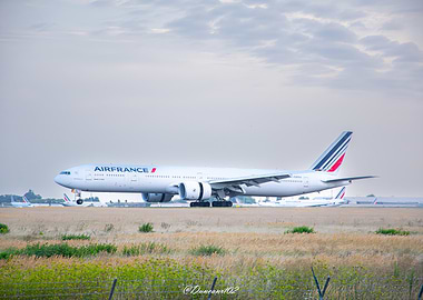 BOEING 777 Air France airplane on the runway