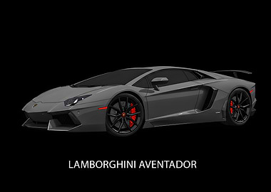 Gray Lamborghini Aventador