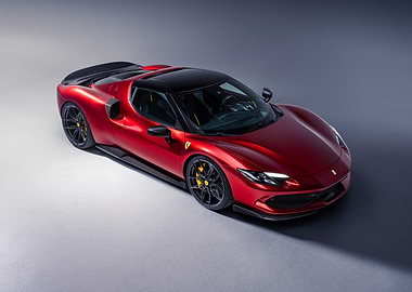 Red Ferrari 296 GTS Studio Shot