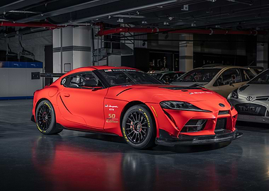 Red Toyota Supra GT4 Race Car