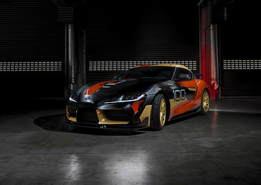 Custom Toyota Supra in Garage